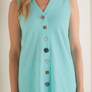 Danielle Tunic Top / Aqua Splash - Large